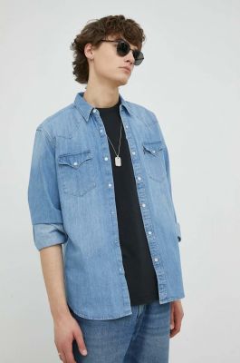 Imagine Levi's camasa jeans barbati, cu guler clasic, regular