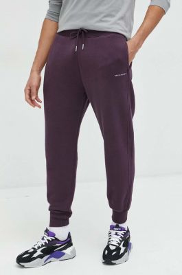 Imagine Abercrombie & Fitch pantaloni de trening barbati, culoarea violet, neted