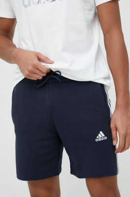Imagine adidas pantaloni scurți din bumbac bărbați, culoarea bleumarin IC9436