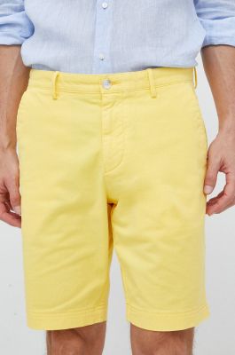 Imagine BOSS pantaloni scurți bărbați, culoarea galben 50487993