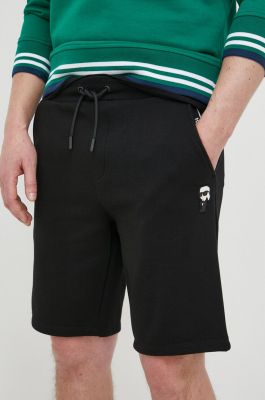 Imagine Karl Lagerfeld pantaloni scurți bărbați, culoarea negru 500900.705897
