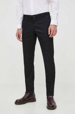 Imagine Armani Exchange pantaloni barbati, culoarea negru, cu fason chinos