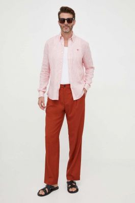 Imagine United Colors of Benetton pantaloni barbati, culoarea maro, drept