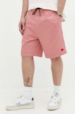 Imagine HUGO pantaloni scurti din bumbac culoarea roz