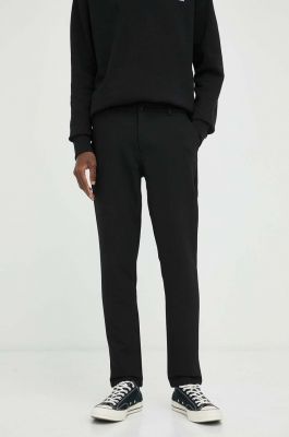 Imagine Samsoe Samsoe pantaloni barbati, culoarea negru, mulata