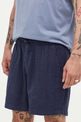 Imagine Abercrombie & Fitch pantaloni scurti din bumbac culoarea albastru marin
