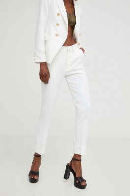 Imagine Answear Lab pantaloni femei, culoarea alb, drept, high waist