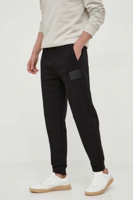 Imagine Armani Exchange pantaloni de trening din bumbac culoarea negru, neted