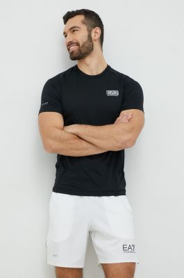 Imagine EA7 Emporio Armani tricou barbati, culoarea negru, neted