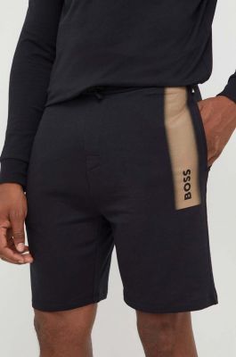 Imagine BOSS pantaloni scurți din bumbac lounge culoarea negru