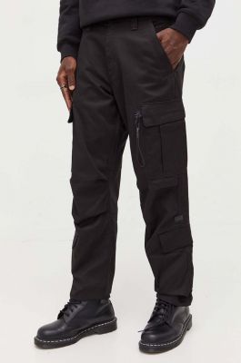 Imagine G-Star Raw pantaloni de bumbac culoarea negru, drept