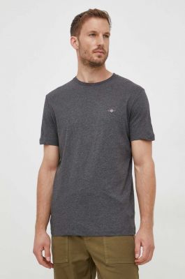 Imagine Gant tricou din bumbac culoarea gri, neted
