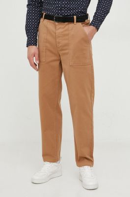 Imagine United Colors of Benetton pantaloni barbati, culoarea bej, drept