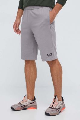 Imagine EA7 Emporio Armani pantaloni scurti barbati, culoarea gri