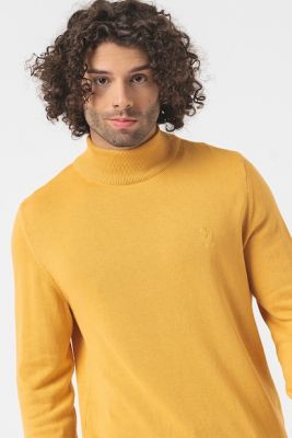 Imagine U.S. Polo Assn. Pulover cu guler inalt, tricotat fin