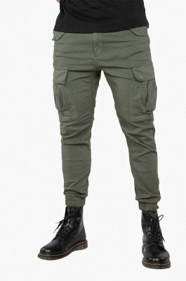Imagine Alpha Industries pantaloni de bumbac Airman Pant culoarea verde 188201.142-green