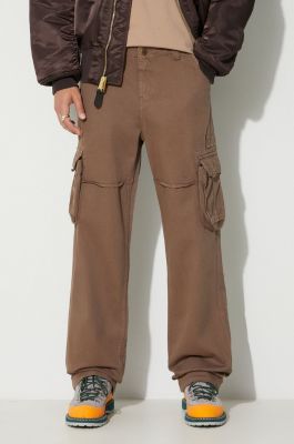 Imagine Alpha Industries pantaloni de bumbac Jet Pant culoarea bej, drept 101212.183