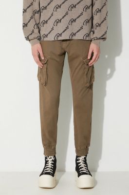 Imagine Alpha Industries pantaloni bărbați, culoarea maro