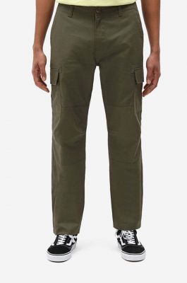 Imagine Dickies pantaloni de bumbac culoarea verde, drept DK0A4XDUMGR-GREEN