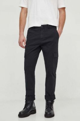 Imagine Pepe Jeans pantaloni barbati, culoarea negru, cu fason cargo