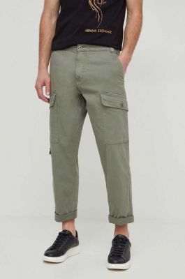 Imagine Pepe Jeans pantaloni barbati, culoarea verde, cu fason cargo