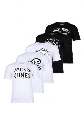 Imagine Jack & Jones Set de tricouri cu imprimeu logo Leogra - 5 piese
