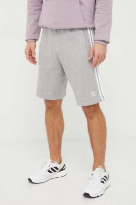 Imagine adidas Originals pantaloni scurți din bumbac Adicolor 3-Stripes culoarea gri, melanj, IU2340