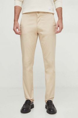 Imagine Armani Exchange pantaloni barbati, culoarea bej, cu fason chinos