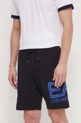 Imagine EA7 Emporio Armani pantaloni scurti din bumbac culoarea negru