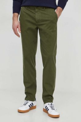 Imagine United Colors of Benetton pantaloni barbati, culoarea verde, drept