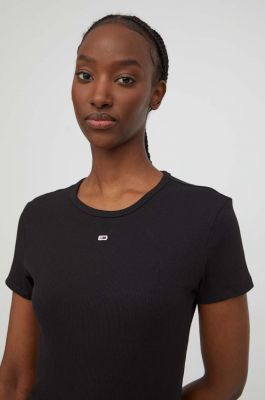 Imagine Tommy Jeans tricou femei, culoarea negru