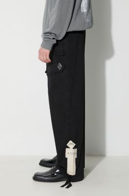 Imagine A-COLD-WALL* pantaloni de bumbac ANDO CARGO PANT culoarea negru, cu fit cargo ACWMB209A