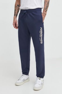 Imagine Abercrombie & Fitch pantaloni de trening culoarea albastru marin, cu imprimeu