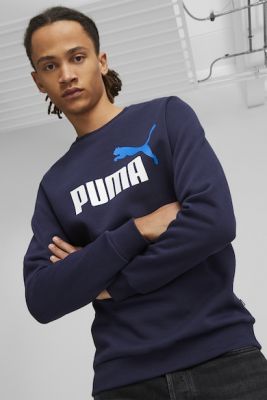Imagine Puma Bluza de trening cu decolteu la baza gatului si imprimeu logo Essentials