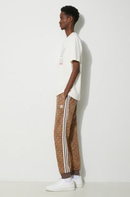 Imagine adidas Originals pantaloni de trening culoarea maro, cu imprimeu IS0257