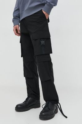 Imagine HUGO pantaloni bărbați, culoarea negru, cu fason cargo 50505853