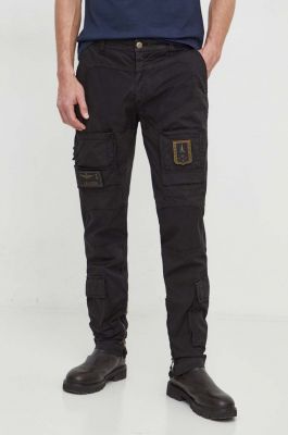 Imagine Aeronautica Militare pantaloni barbati, culoarea negru, drept