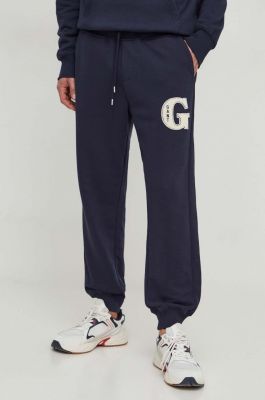 Imagine Gant pantaloni de trening culoarea albastru marin, cu imprimeu