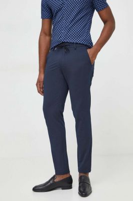 Imagine BOSS pantaloni bărbați, culoarea bleumarin, mulată 50514608