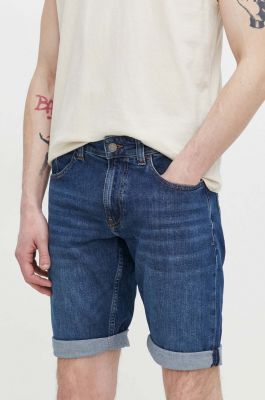 Imagine Tommy Jeans pantaloni scurti jeans barbati, culoarea albastru marin