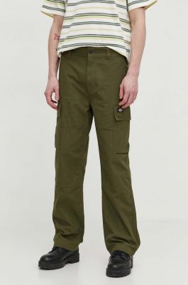 Imagine Dickies pantaloni de bumbac EAGLE BEND culoarea verde, cu fason cargo, DK0A4X9X