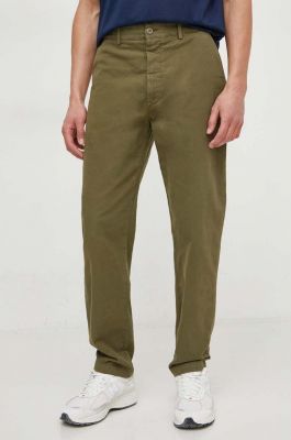 Imagine Pepe Jeans pantaloni barbati, culoarea verde, drept