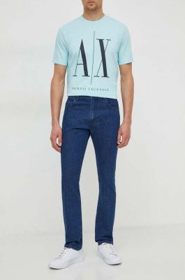 Imagine Sisley jeansi barbati, culoarea albastru marin