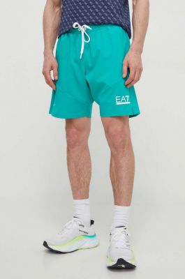 Imagine EA7 Emporio Armani pantaloni scurti barbati, culoarea verde