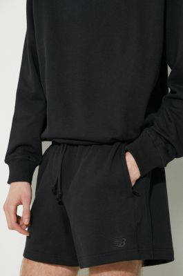 Imagine New Balance pantaloni scurti din bumbac culoarea negru