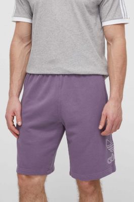 Imagine adidas Originals pantaloni scurti din bumbac culoarea violet, IR8003