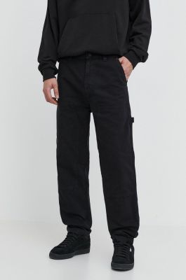 Imagine HUGO Blue pantaloni de bumbac culoarea negru, drept 50510597