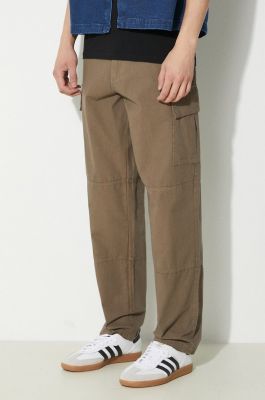 Imagine Barbour pantaloni de bumbac culoarea verde, cu fason cargo