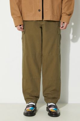 Imagine Barbour pantaloni de bumbac culoarea verde, cu fason cargo