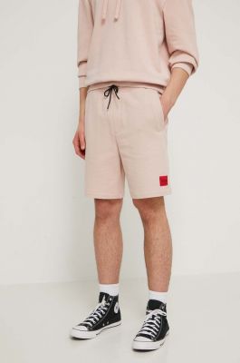 Imagine HUGO pantaloni scurți din bumbac culoarea roz 50466196